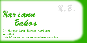 mariann bakos business card